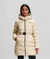 Karl Lagerfeld Karl Signature Long Puffer Jacket In White