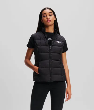 Karl Lagerfeld Karl Signature Padded Gilet In Black