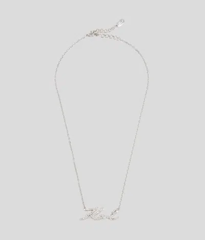 Karl Lagerfeld Karl Signature Pavé Charm Necklace