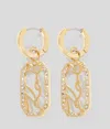 Karl Lagerfeld Karl Signature Pavé Drop Earrings