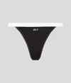 Karl Lagerfeld Karl Signature Satin Thong In Black