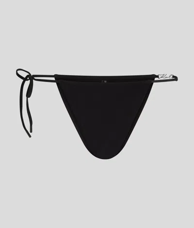 Karl Lagerfeld Karl Signature Shiny String Bikini Bottoms