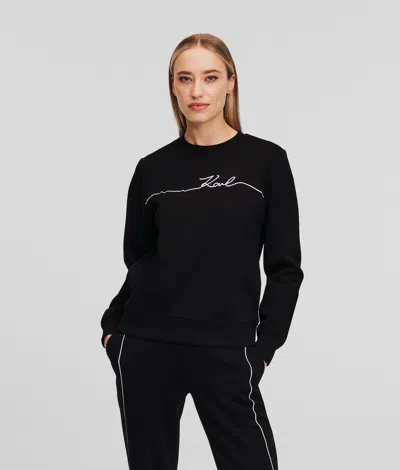 Karl Lagerfeld Karl Signature Sweatshirt In Black