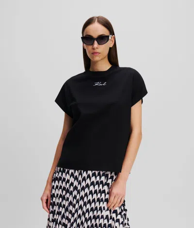 Karl Lagerfeld Karl Signature T-shirt In Black