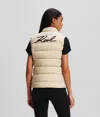 Karl Lagerfeld Karl Signature Ultra Light Padded Gilet In Neutral