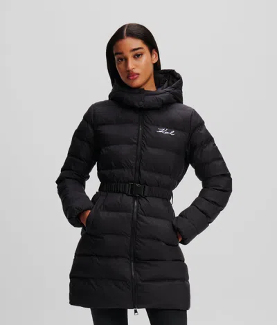 Karl Lagerfeld Karl Signature Ultra Light Puffer Jacket In Black