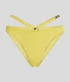 Karl Lagerfeld Karl Signature V-shaped Bikini Bottoms In Yellow