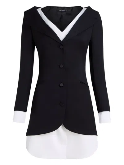 Karl Lagerfeld Karl Studio Layered Mini Dress In Black