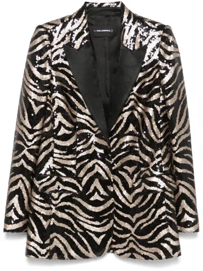 Karl Lagerfeld Karl Studio Sequin Blazer In Black