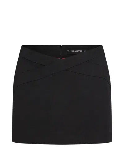 Karl Lagerfeld Karl Studios Zip-fastening Mini Skirt In Black
