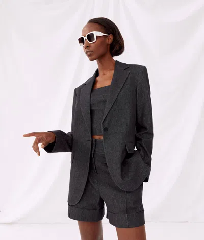Karl Lagerfeld Karl X Amber Valletta Denim-look Blazer In Brown