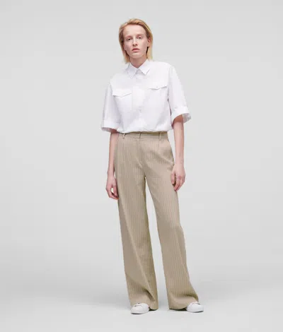 Karl Lagerfeld Karl X Amber Valletta Extra-wide Leg Trousers In Brown