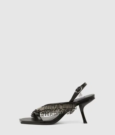 Karl Lagerfeld Karmel Fringe Heeled Slingbacks In Multi