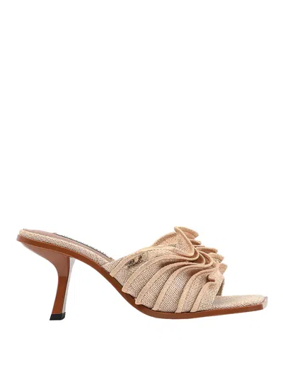 Karl Lagerfeld Karmel Ruffled Squared-toe Heeled Sandals In Animal Print