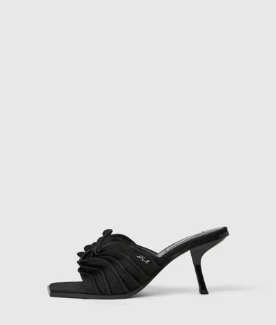 Karl Lagerfeld Karmel Ruche Heeled Sandals In Black