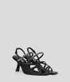 Karl Lagerfeld Karmel Signia Chain Strap Heeled Sandals In Black