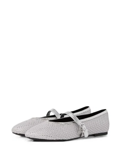 Karl Lagerfeld Karo Gemstone Mary Jane Flats In Gray