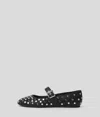 Karl Lagerfeld Karo Mirror Studs Ballet Flats In Black