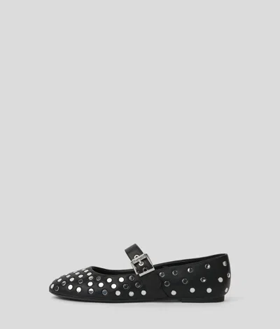 KARL LAGERFELD KARO STUDDED BALLET FLATS