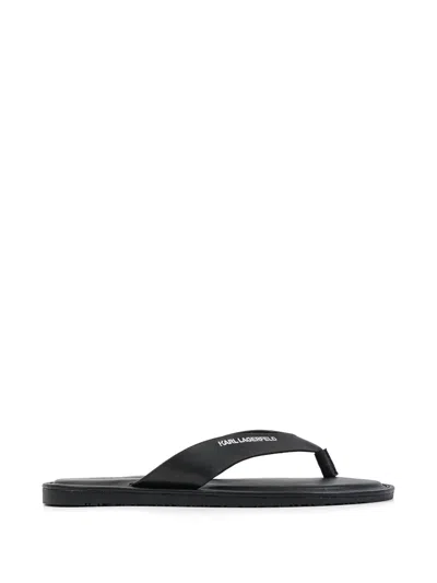 Karl Lagerfeld Kastor Iv Flip Flops In Black
