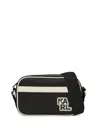 Karl Lagerfeld K/athleisure Contrasting-panel Messenger Bag In Black