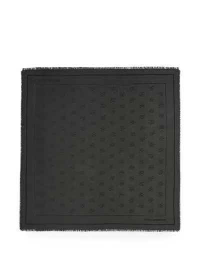 Karl Lagerfeld K/autograph All-over-print Jacquard Scarf In Gray