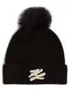 Karl Lagerfeld K/autograph Beanie In Black