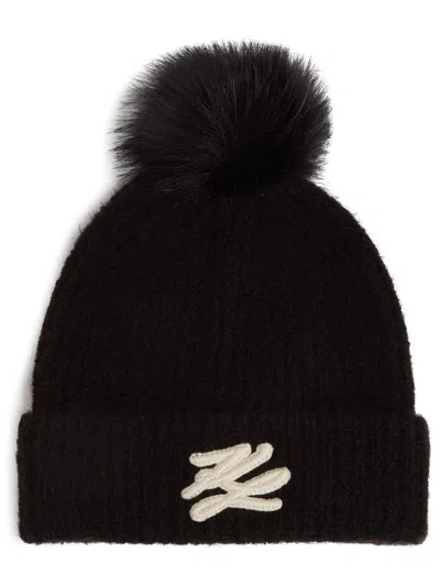 Karl Lagerfeld K/autograph Beanie In Black