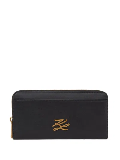 Karl Lagerfeld K/autograph Continental Wallet In Black