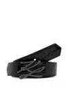Karl Lagerfeld K/autograph Crocodile-embossed Belt In Black