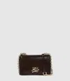 Karl Lagerfeld K/autograph Glossy Crossbody Bag In Brown