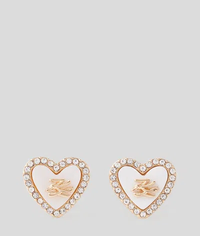 Karl Lagerfeld K/autograph Heart Earrings