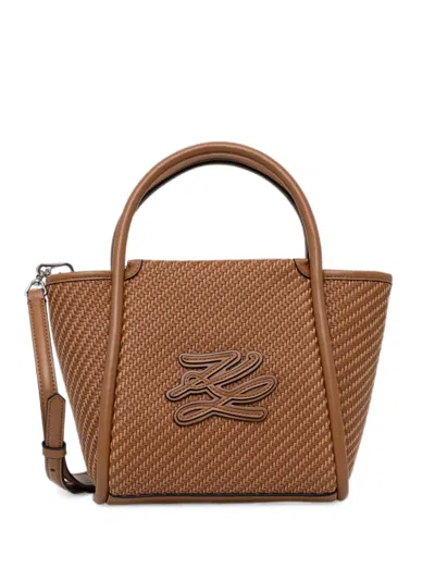 Karl Lagerfeld K/autograph Logo-patch Tote Bag In Brown