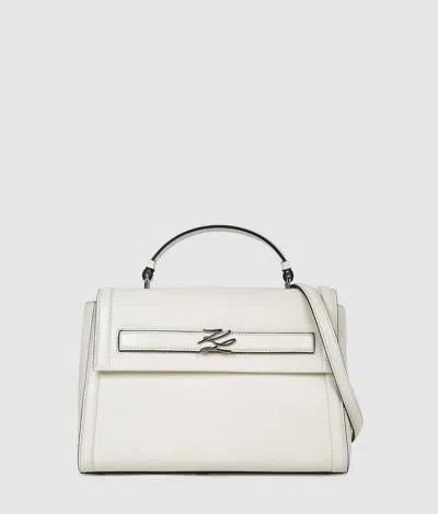 Karl Lagerfeld K/autograph Medium Top Handle Bag In White