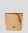 Karl Lagerfeld K/autograph Mittelgrosse Bucket-bag Aus Bast In Brown
