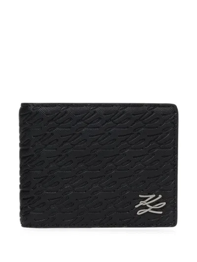 Karl Lagerfeld K/autograph Monogram-embossed Wallet In Black