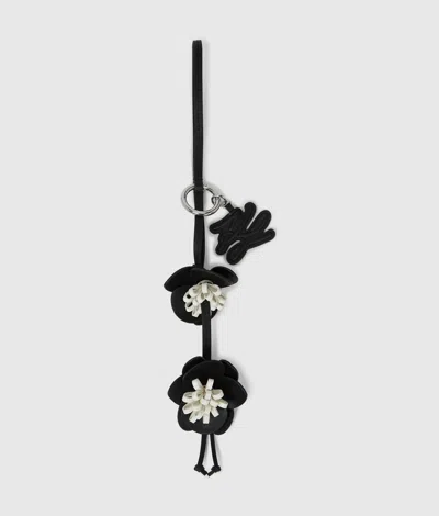 Karl Lagerfeld K/autograph Orchid Keychain In Black