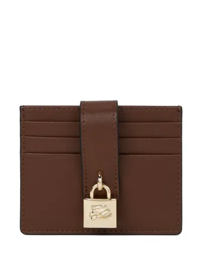 Karl Lagerfeld K/autograph Padlock Cardholder In Brown