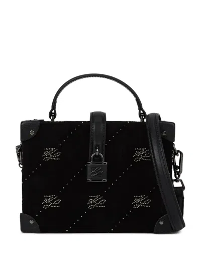 Karl Lagerfeld K/autograph Padlock-detail Trunk Bag In Black