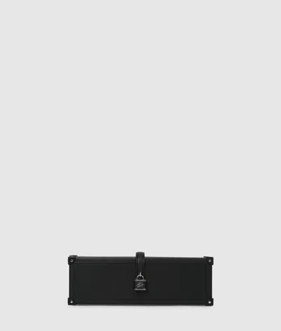 Karl Lagerfeld K/autograph Padlock Trunk Clutch In Black