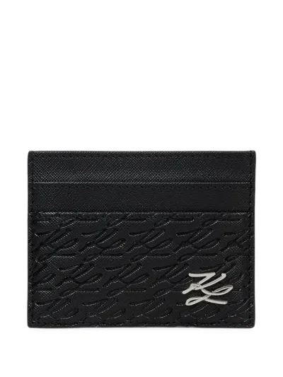 Karl Lagerfeld K/autograph Panel Card Holder In Black