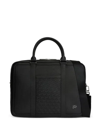 Karl Lagerfeld K/autograph Panelled Briefcase In Black