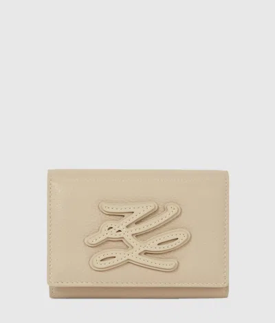 Karl Lagerfeld K/autograph Patch Medium Bifold Wallet In Brown