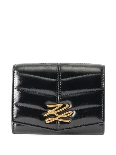 Karl Lagerfeld K/autograph Quilted Wallet In Black