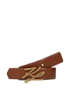 Karl Lagerfeld K/autograph Reversible Belt In Braun