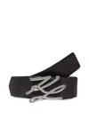 Karl Lagerfeld K/autograph Reversible Belt In Schwarz