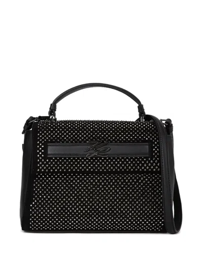 Karl Lagerfeld K/autograph Rhinestone-embellished Tote Bag In Black