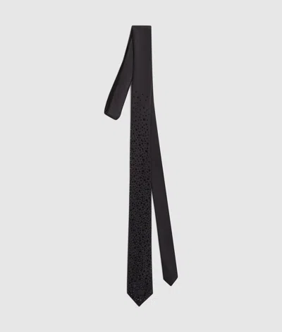 Karl Lagerfeld K/autograph Rhinestone Tie In Black