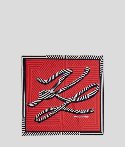 Karl Lagerfeld K/autograph Silk Scarf In Red
