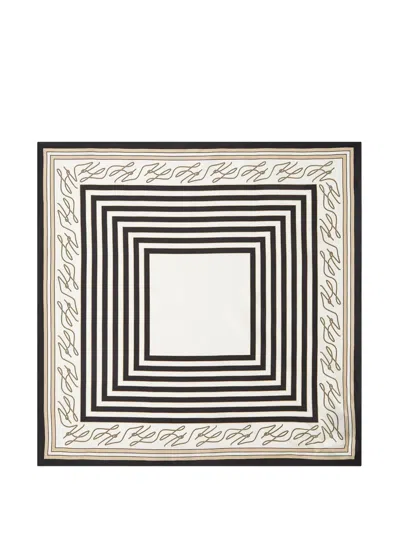Karl Lagerfeld K/autograph Silk Scarf In White